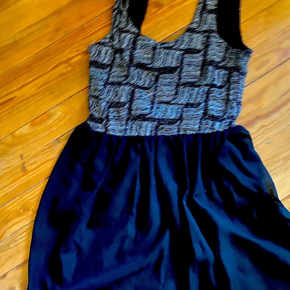 Silver Black tank dress
